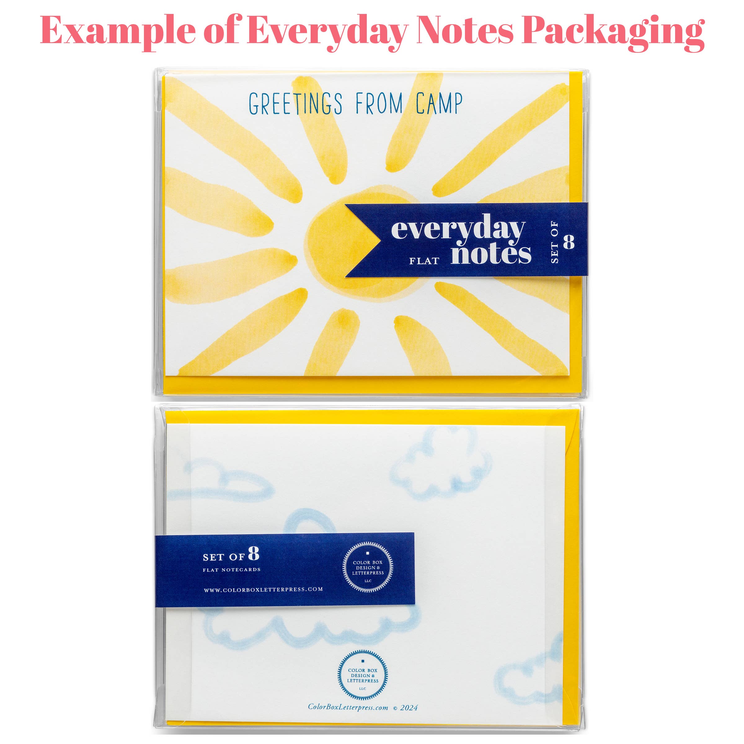 Color Box Design & Letterpress - Wholesale Stationery/Notecard Set - Scallop | Everyday Flat Notes 1