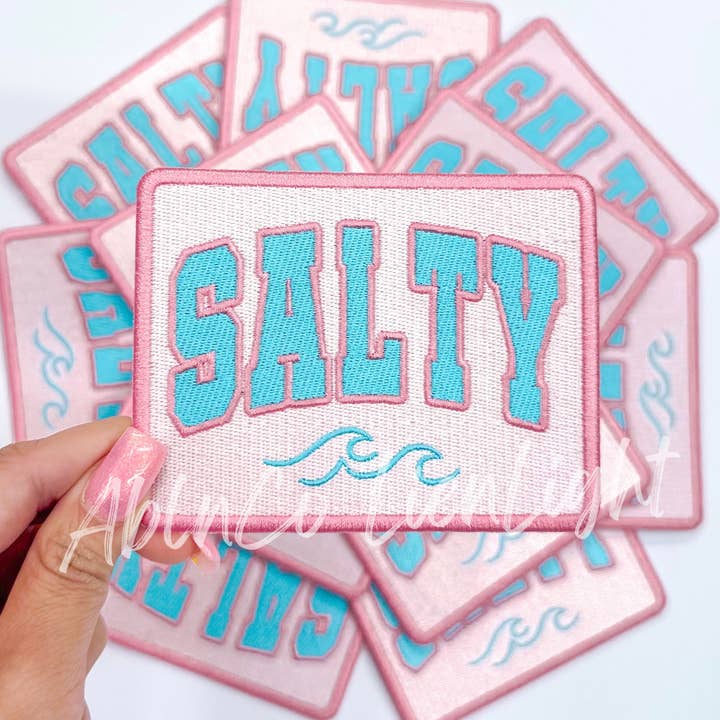ABLNco - Wholesale Patch - 4” salty beach summer trucker hat embroidery patch iron on