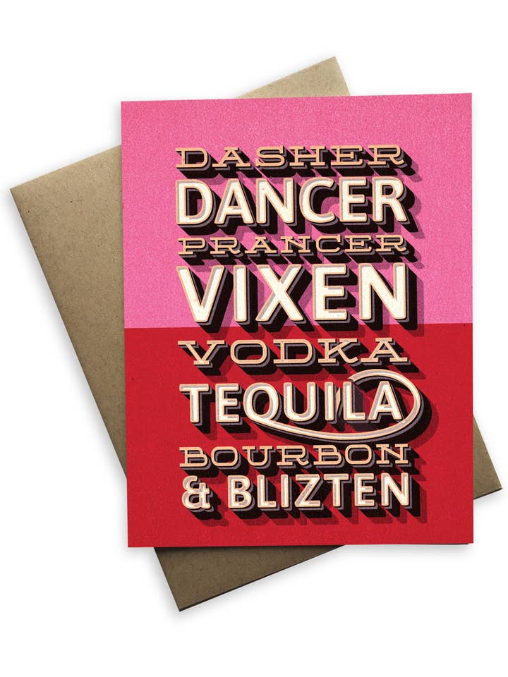 Snarky Christmas - Reindeer Christmas Card for wholesale by Tiramisu Paperie