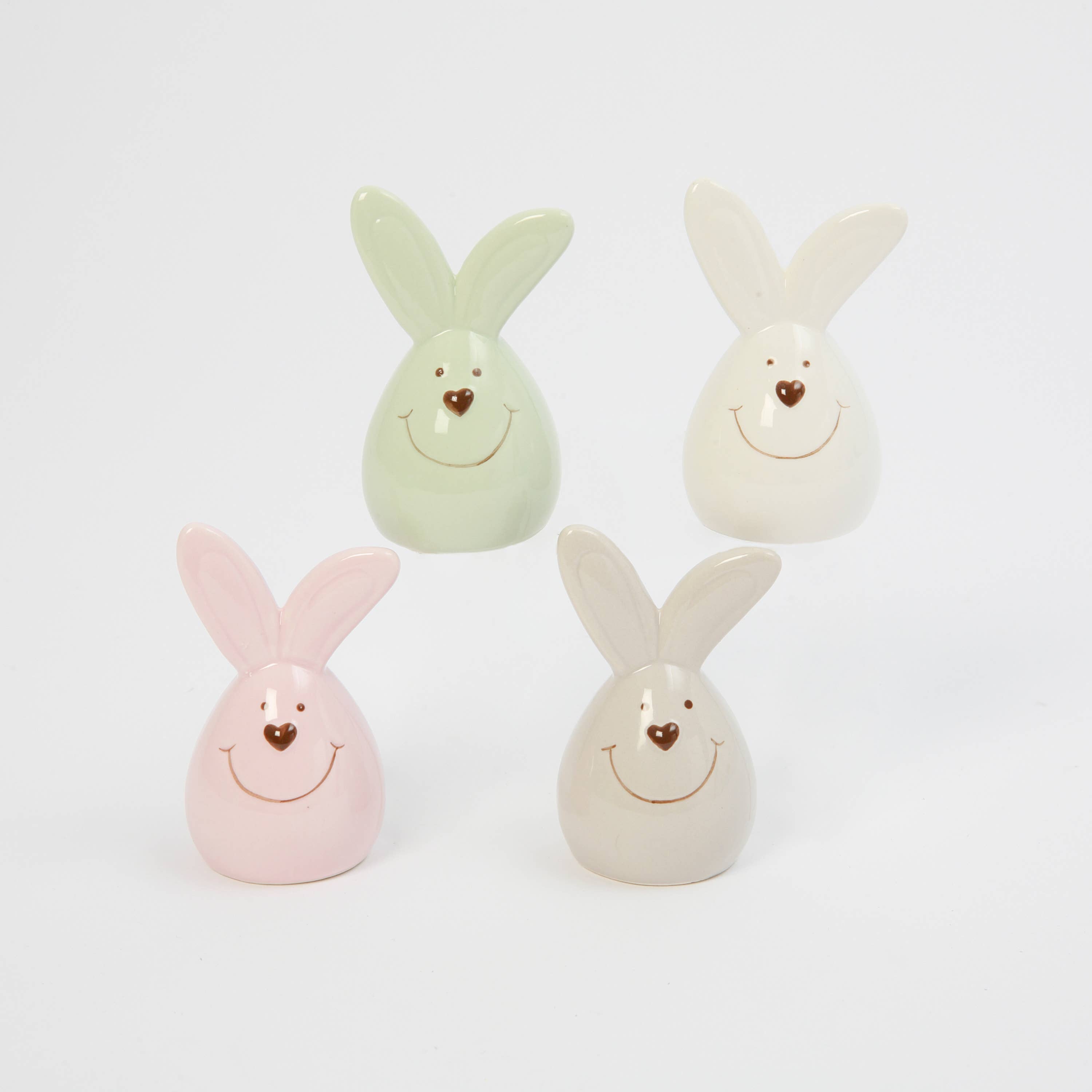 The Gerson Companies - Wholesale Decorative Tabletop Object - Gerson 5.43"H Dolomite Easter Bunny Head Figurine, 3 Asst1