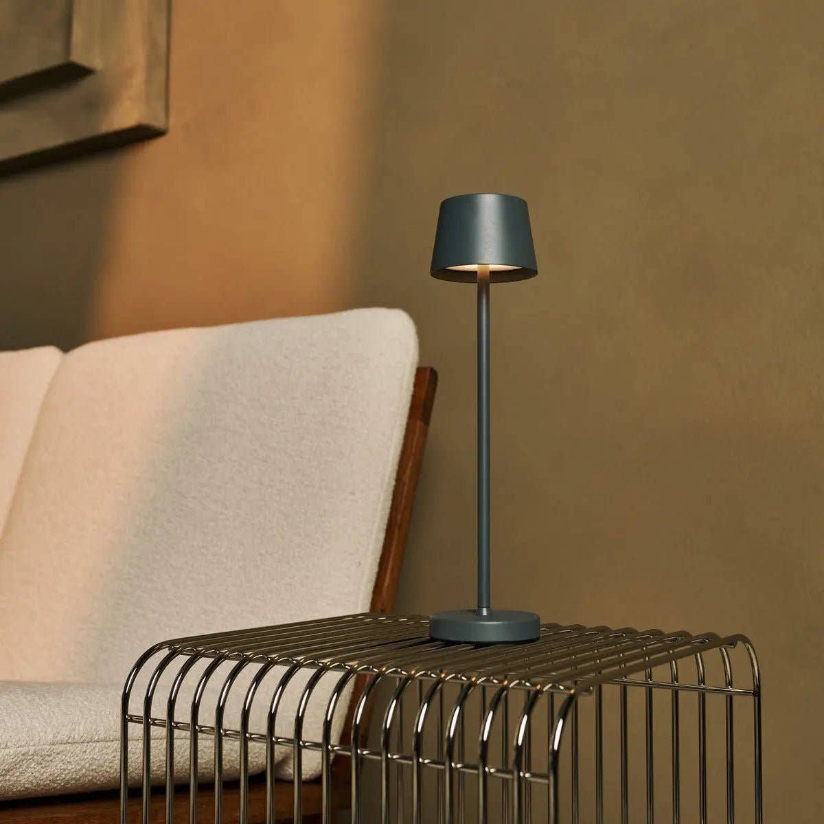 Tavellio - Wholesale Accent/Desk Lamp - Vondel Mini Stone Grey Cordless Lamp | Dimmable & Perfect for Hospitality Industry9