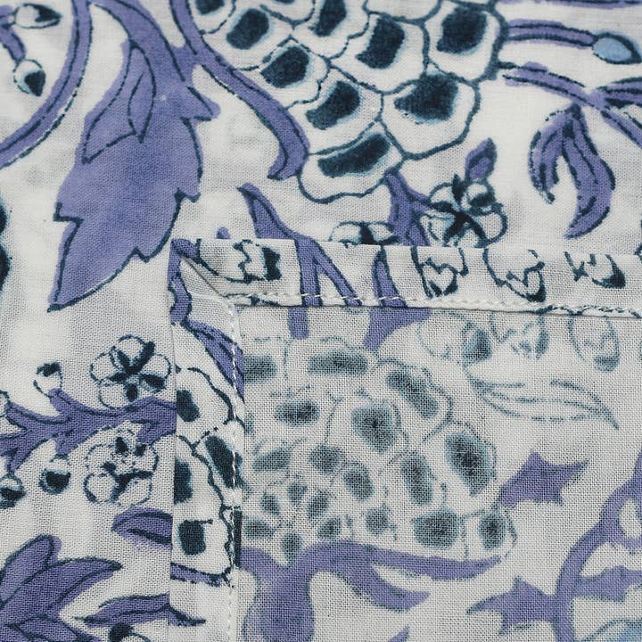 Cotton Print Club – Großhandel Papier- & Stoffserviette – Aqua Blue Indische Handblock-Gedruckte Baumwollservietten, 45x45 cm3