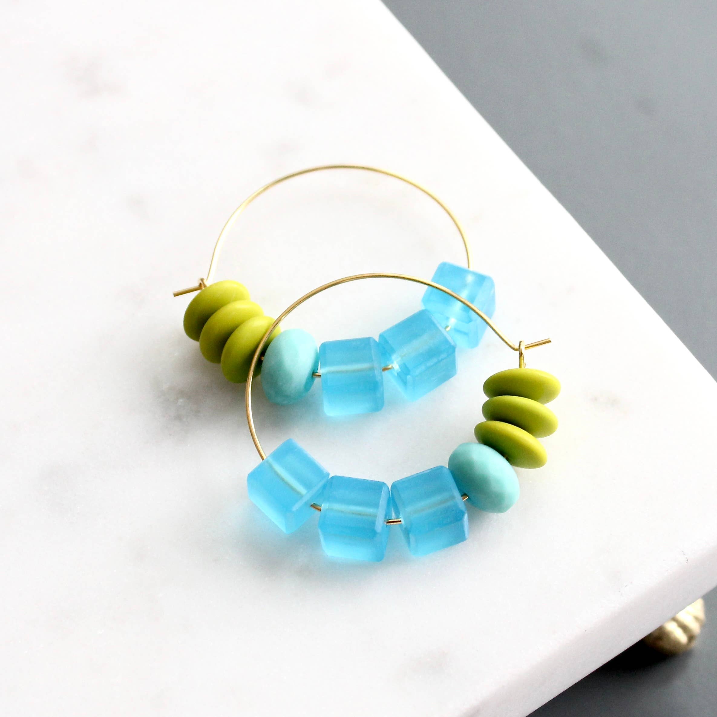 David Aubrey Jewelry - Wholesale Hoop Earrings - KYLE06 glass hoop earrings2