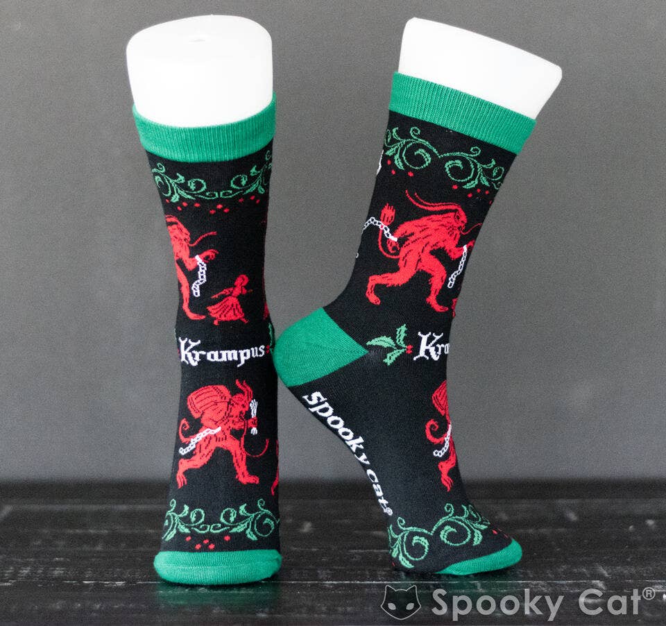 Spooky Cat Press - Wholesale Socks - Unisex - Krampus Damask Socks (One Size)