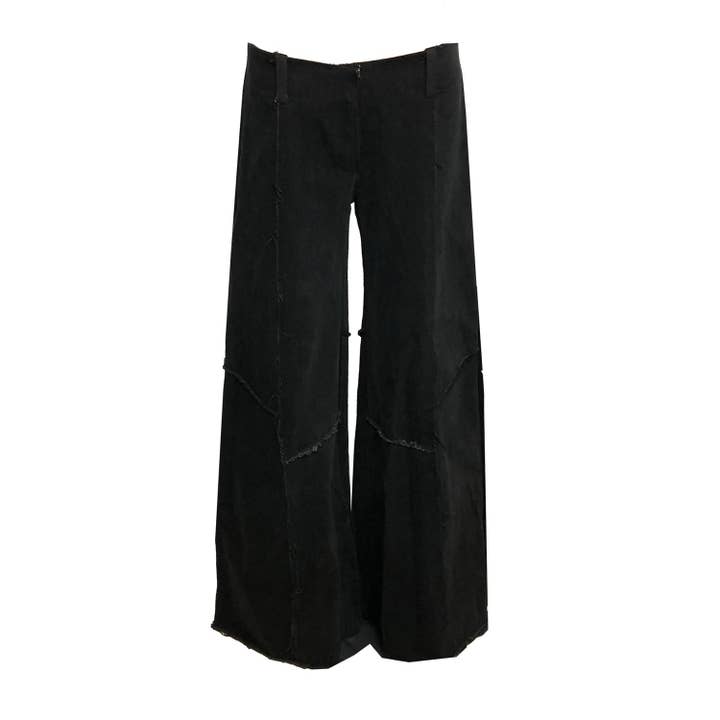 Jean large taille basse Alex - Noir pour la vente par Deborah Lindquist