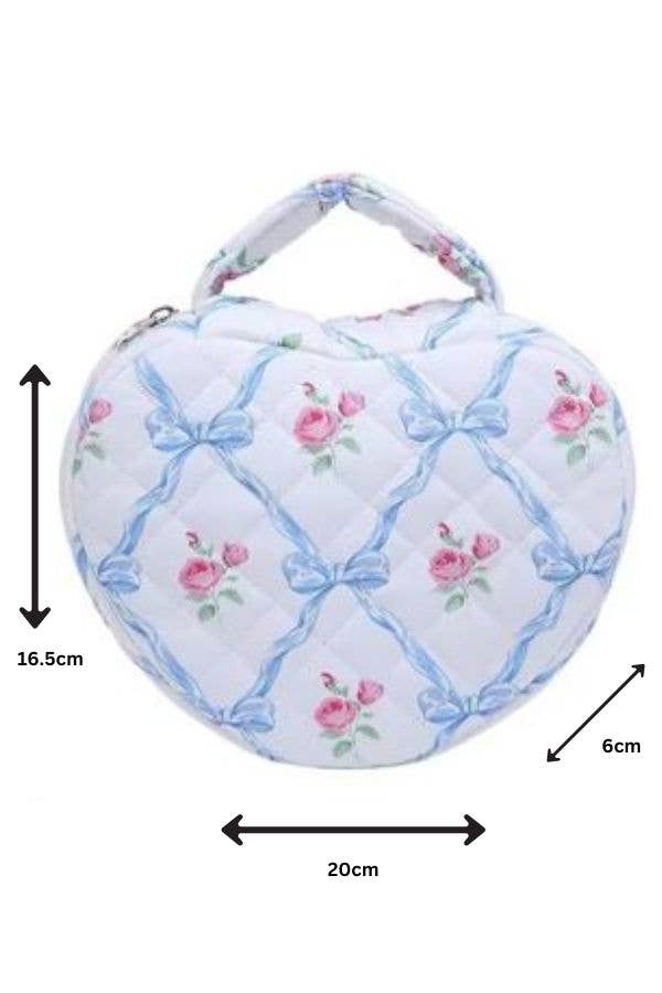 Blue Floral Coquette Heart Shaped Bag for wholesale on Faire5