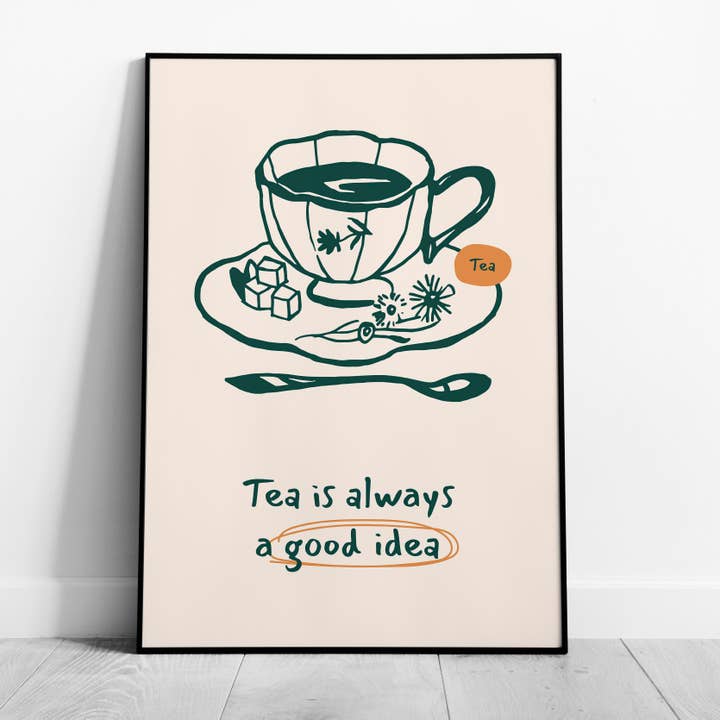 Thee is Altijd een Goed Idee Keuken Engelse Thee - Opgerolde Poster Muurkunst Print voor wholesale door House Prints