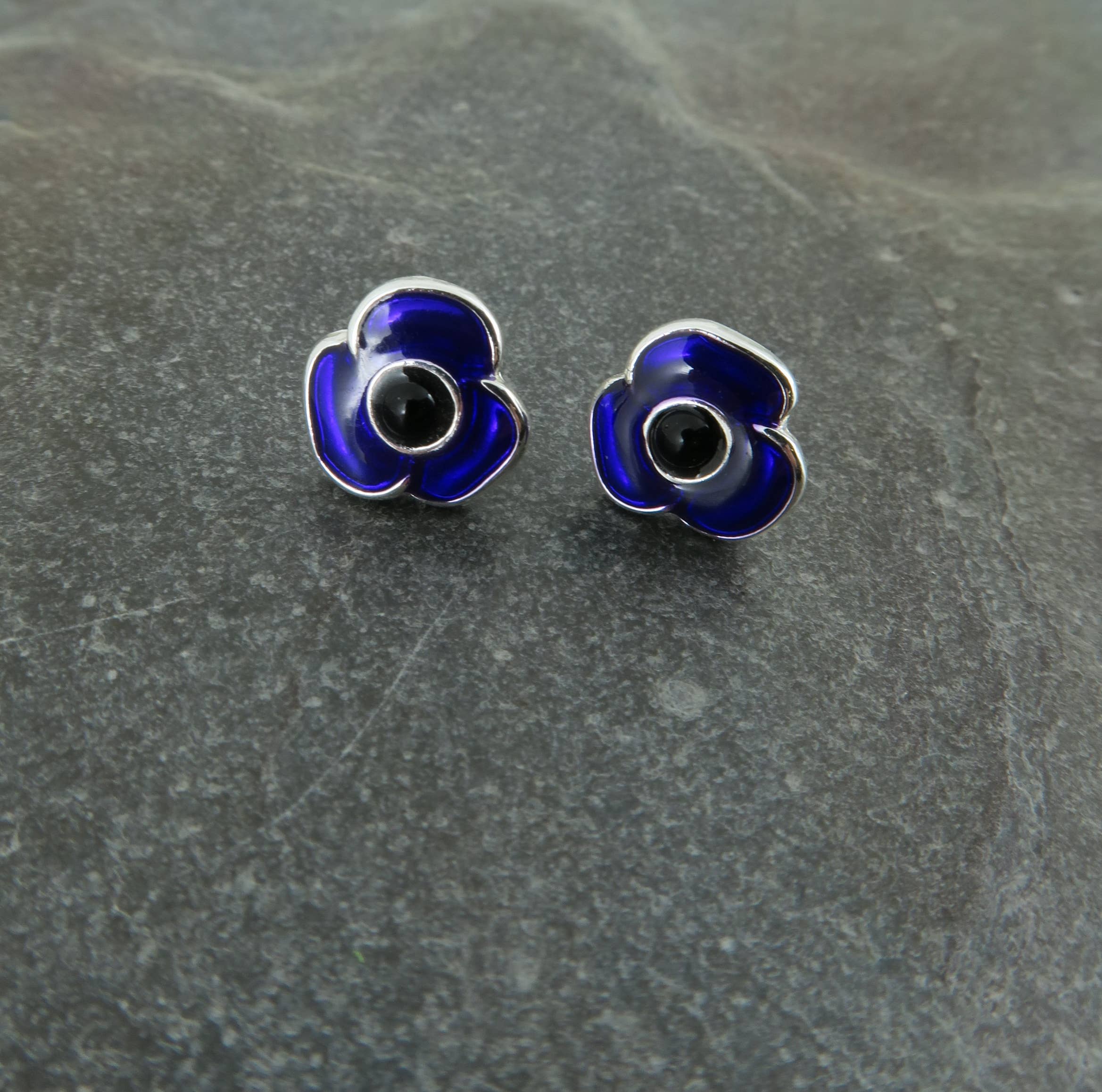 Alexander Thurlow & Co Ltd - Wholesale Stud/Post Earrings - Purple Poppy Flower Stud Earrings1