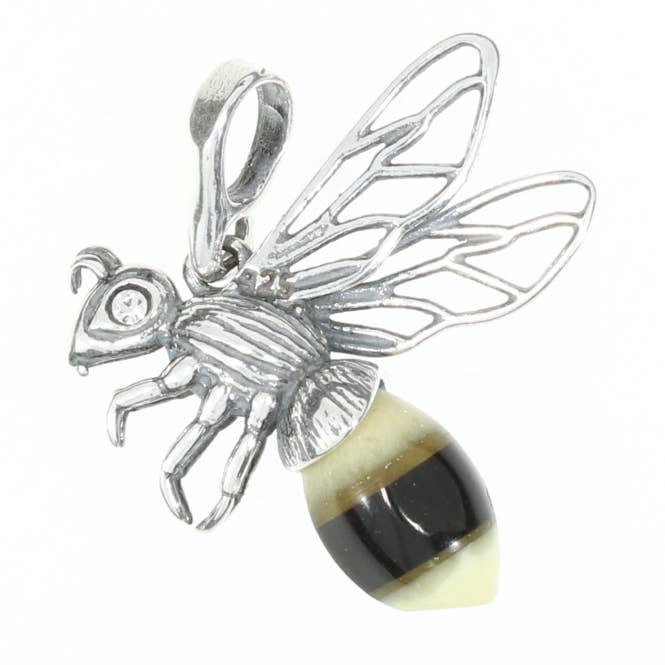 Bienen-Anhänger aus Sterlingsilber, Bernstein, mehr für den Großhandel von Amberman