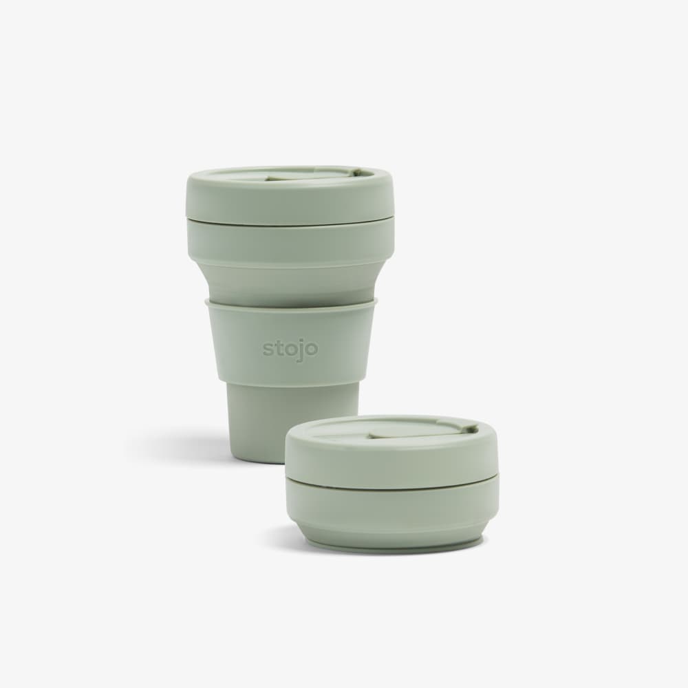 Stojo - Vente Gourde/bouteille isotherme - Gobelet de voyage pliable 12 oz (355 ml) - emballage agrandi2