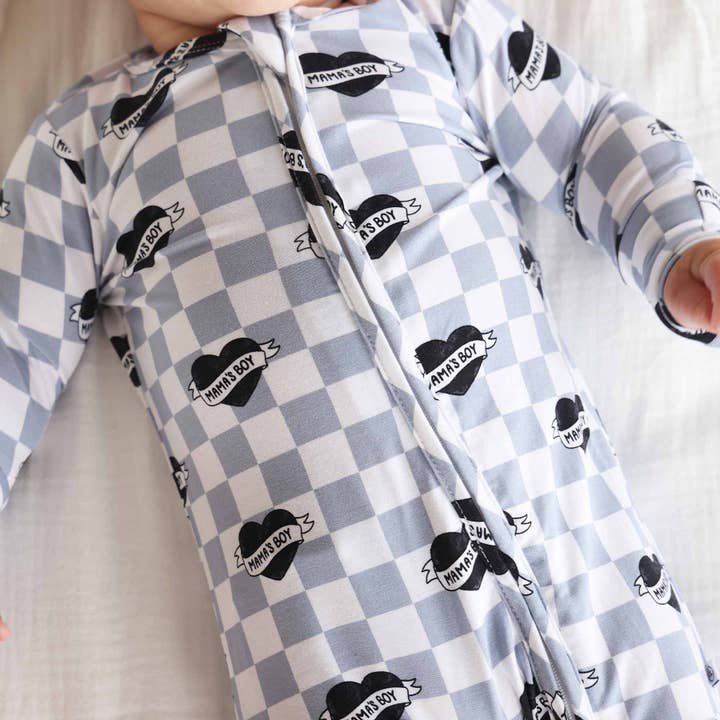 Caden Lane - Wholesale Jumpsuit - Baby - Mama's Boy Zipper Footie3