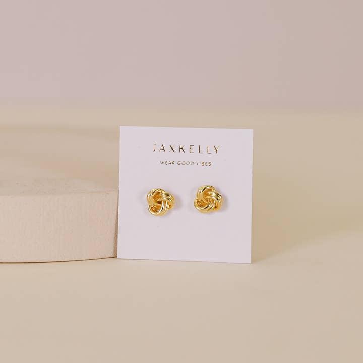 JaxKelly - Wholesale Stud/Post Earrings - Petite Gold Knot Earrings