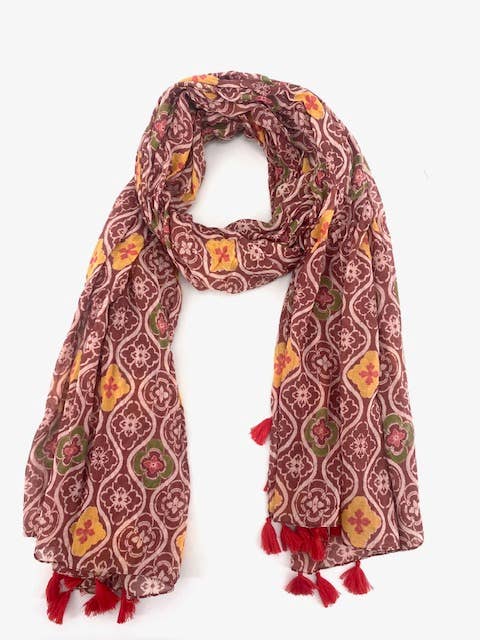 Maison Unik Accessoires - Wholesale Scarf - Women's - Scarf, Cheche, or Pareo 100% Indian Cotton Blockprint - Women1