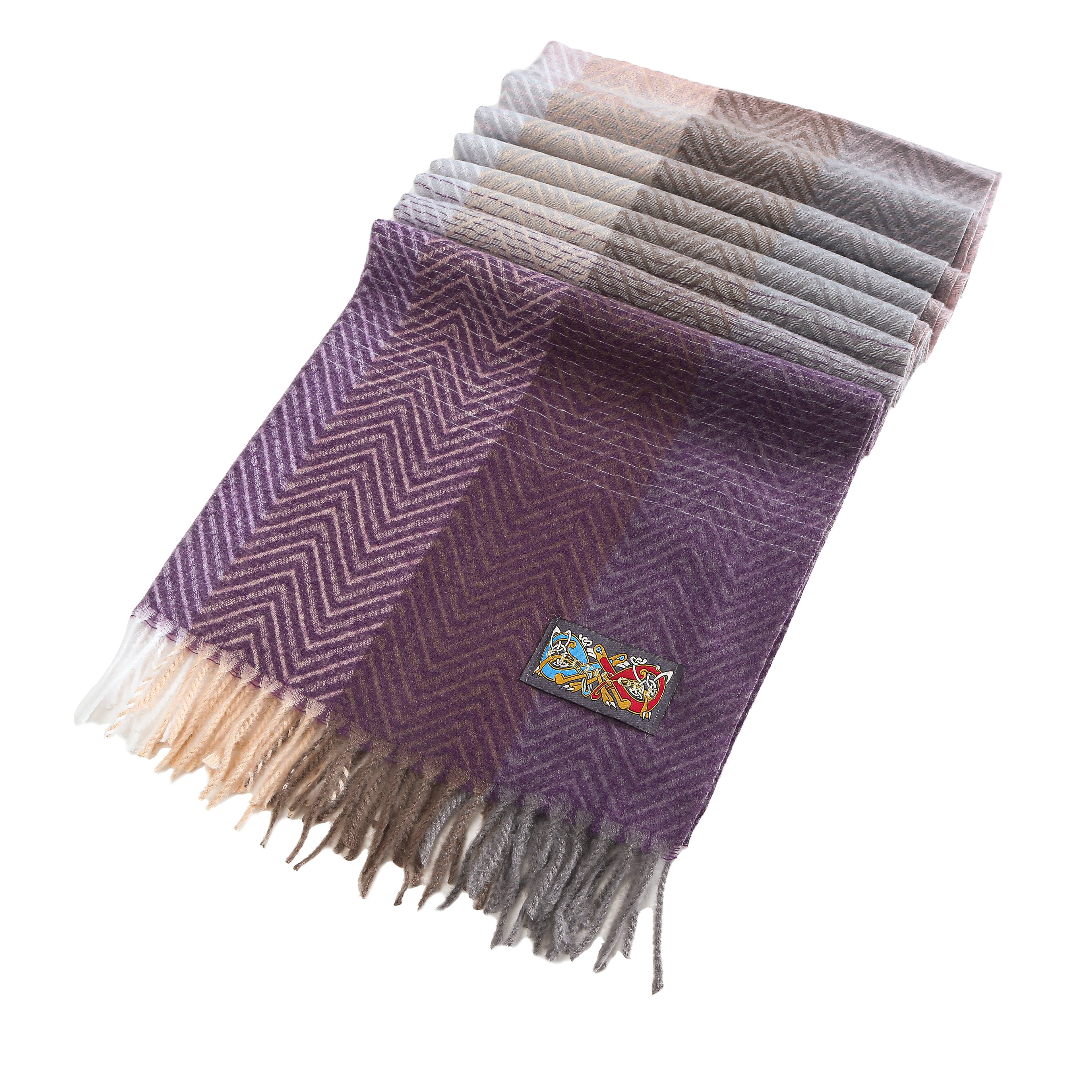 Celtic Ore Crafts - Venta al por mayor Bufanda - Mujer - Bufanda Moderna de Espiga IRS-033B Púrpura/Rosa 70x180cm1