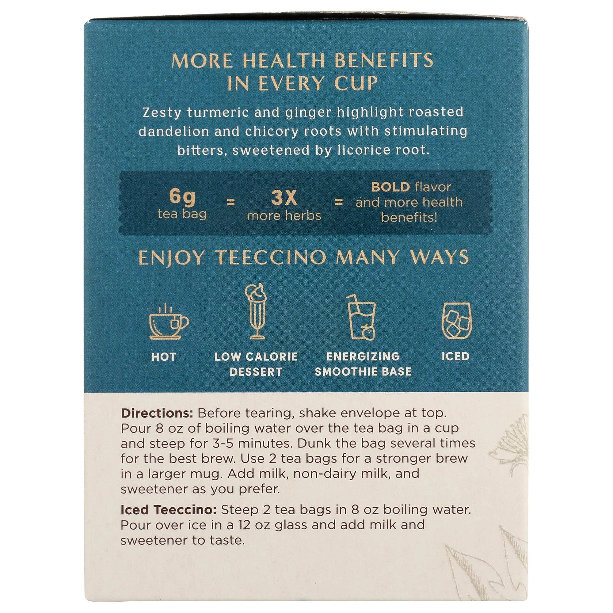 Teeccino - Vendita all'ingrosso Tisane salutari e depurative - Tisana tostata al tarassaco e curcuma - Biologica4