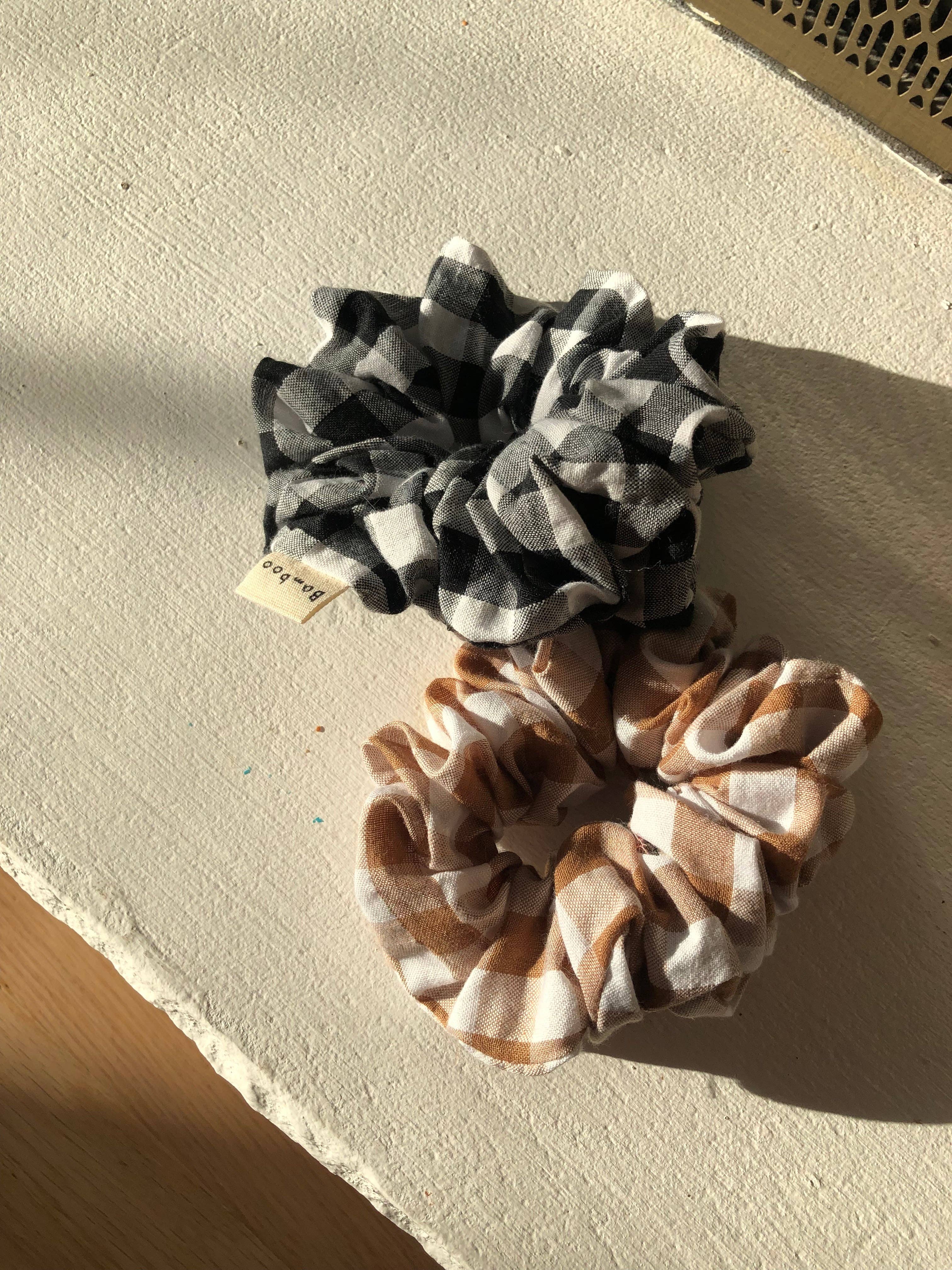 Billy Bamboo - Wholesale Scrunchie - Women's - GINGHAM SCRUNCHIES  - neutral13