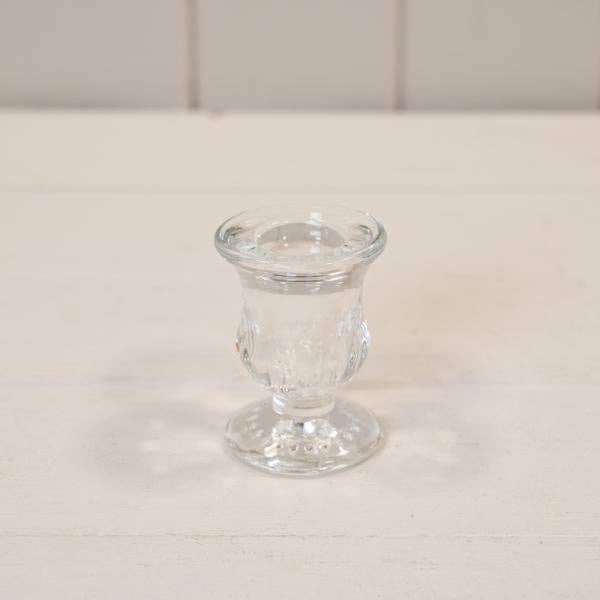 Geko Products - Wholesale Candle holder - Clear Glass Candle Stick Holder L4.8cm W4.8cm H6.4cm