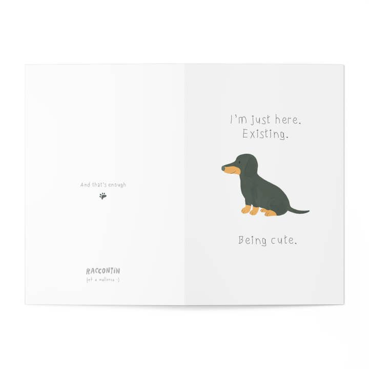 TARJETA DE FELICITACIÓN - SIENDO LINDO (TECKEL) para venta al por mayor de Raccontin