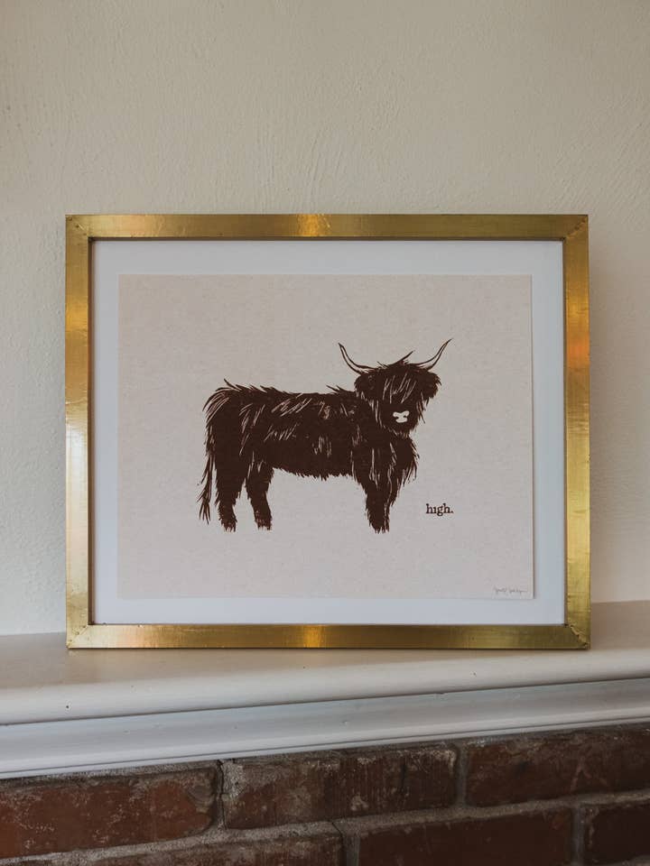 Highland Cow Reproduction Print for wholesale by Sharell Katelynn