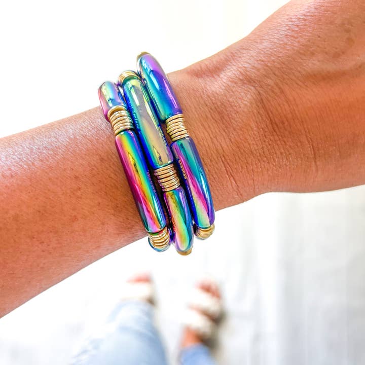 Savvy Bling - Wholesale Beaded Bracelet - Metallic Tube Bracelets7