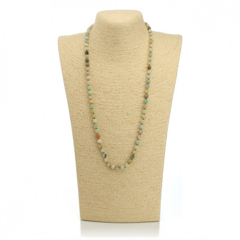 UniArt - Wholesale Beaded/Pearl Necklace - Amazonite, Knotted Necklace2