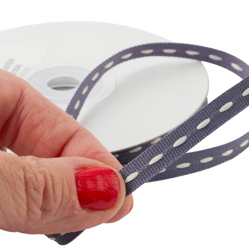 Factory Direct Craft - Wholesale Ribbon – Gift wrapping - 15yds Vintage Stitched Ribbon Spool- Choose Color1