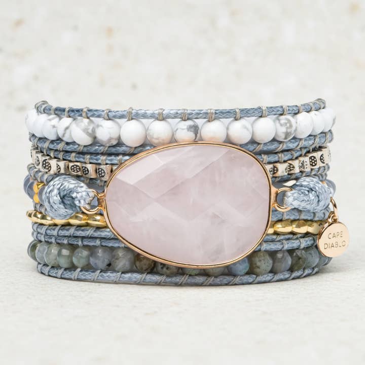 Rose Quartz Loving Wrap Bracelet for wholesale by Cape Diablo