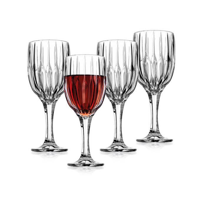 Godinger - Wholesale Wine Glass - Set of Four Pleat Goblets