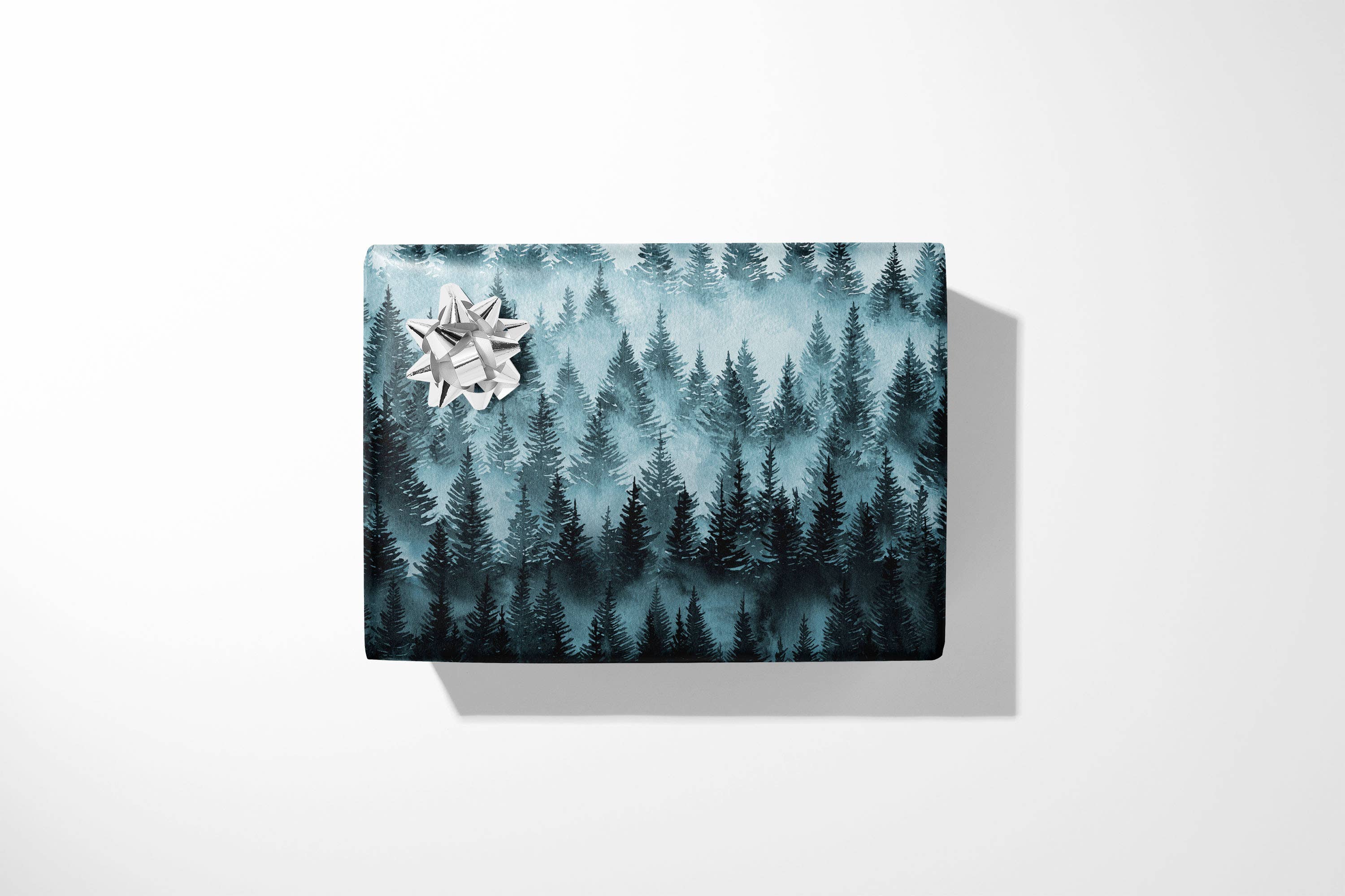 Rebecca Reck Art – wholesale Flat wrap – “Walden” wrapping paper, MATT, forest, mountains3