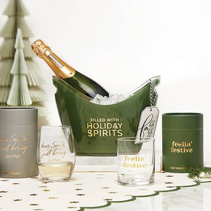 Santa Barbara Design Studio by Creative Brands - Wholesale Ice Bucket - Acrylic Beverage Bucket - Filled With Holiday Spirits1