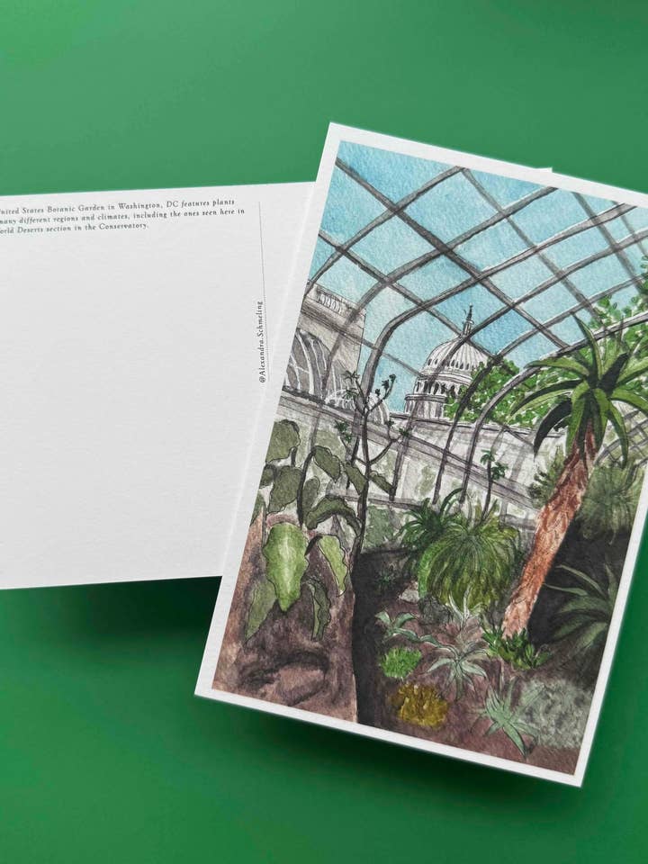 Botanic Garden Postcard – Capitol Dome View in DC for wholesale by Alexandra Schmeling Fine Art