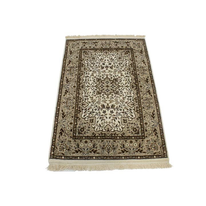 Tapete Indiano Creme Tradicional 3X4 Floral | Oriental Natural por atacado de Magic Rugs Inc.