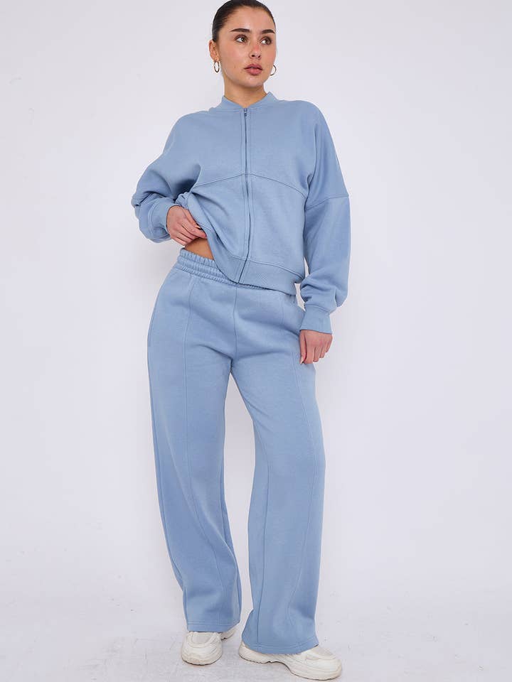 AX Labels - Wholesale Top & Pant Set (NOT Loungewear) - Women's - Oversized Bomber Style Fleece Zipper Co-ord92