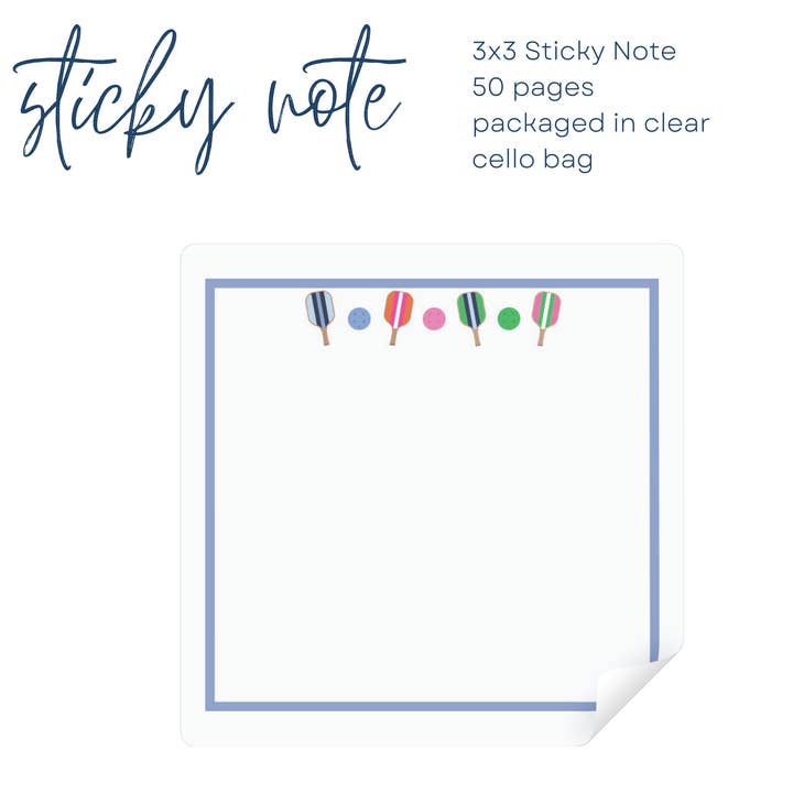 Busy Bee Gift - Wholesale Sticky Notes - Vintage Tennis Racquet Sticky Notes 3x3 Inches1