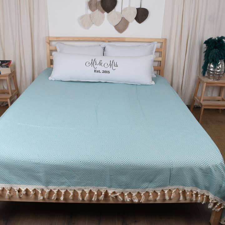 Organic Turkish Towels - Wholesale Throw Blanket - Wedding Gift Blankets, Cozy Diamond Blanket6