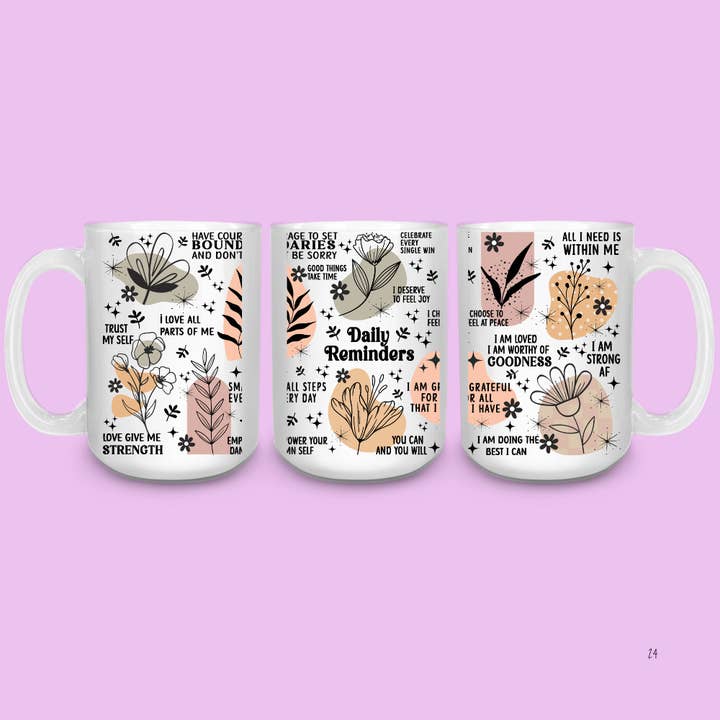 Tasse à café Rappels quotidiens, Affirmations pour la vente par GirlySips