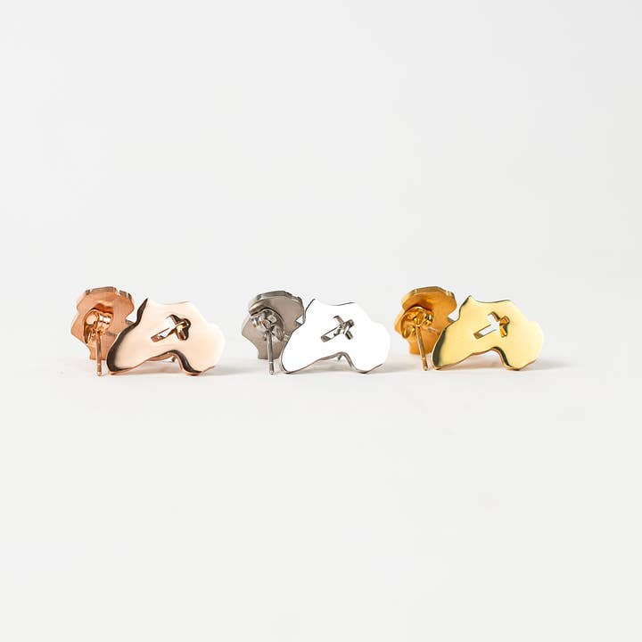 Adé & Grace - Wholesale Stud/Post Earrings - "Africa Cross Stud" Earrings8