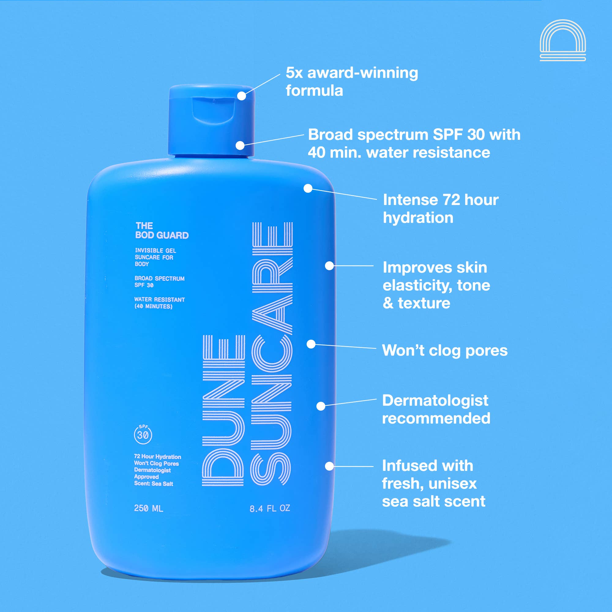 DUNE Suncare - Wholesale Sunscreen - The Bod Guard - Invisible Gel Body Sunscreen SPF 304