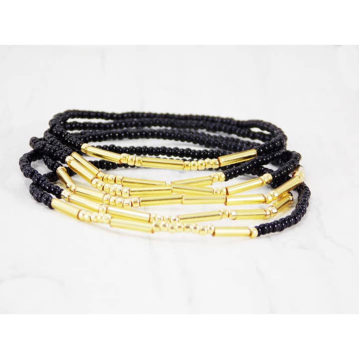Ninolia - Wholesale Beaded Bracelet - Niece Gift from Aunt Niece Morse Code Bracelet Dainty Jewelry Small Gold Bracelet Elastic Bead Bracelet Distance Bracelets Niece Jewelry