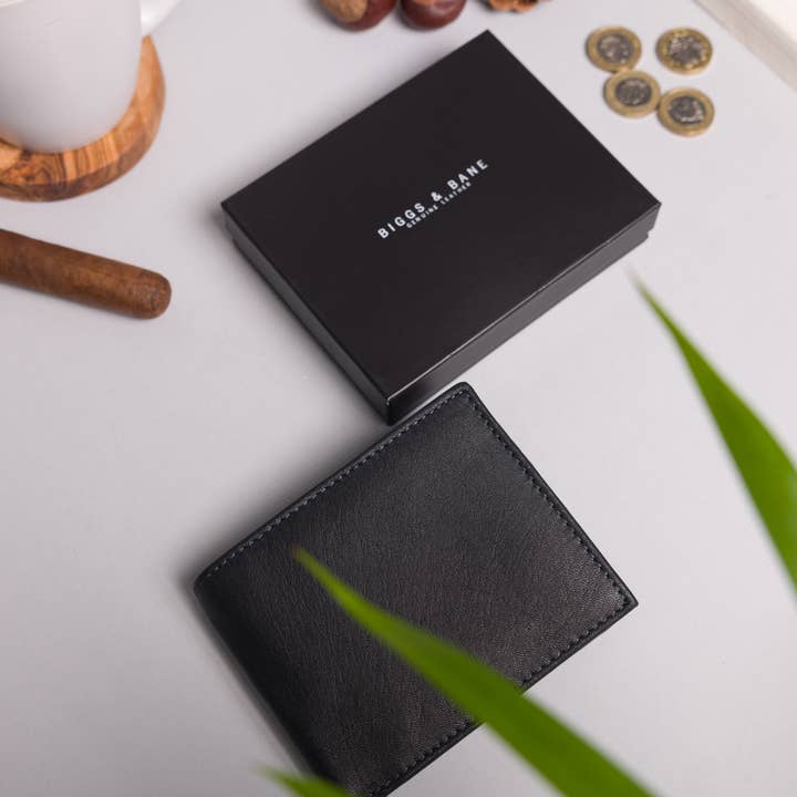 Redbrick - Vente Portefeuille – homme - Portefeuille pour homme Biggs & Bane en cuir noir et bleu marine avec grande poche zippée pour pièces de monnaie9