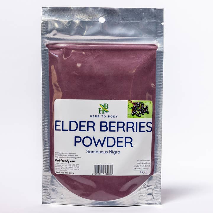 Herb To Body - Wholesale Protein/Superfood Powder - Elderberry Powder 4oz