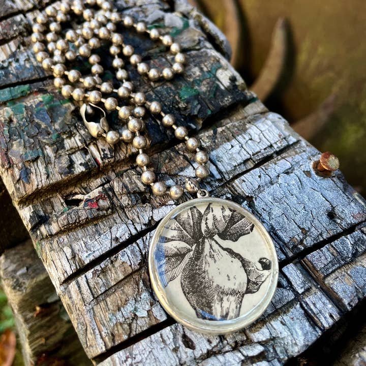 joeyfivecents – wholesale Hänge-/berlockhalsband – Medium Chunky Silver Halsband - botanisk, fågel, skogsmark