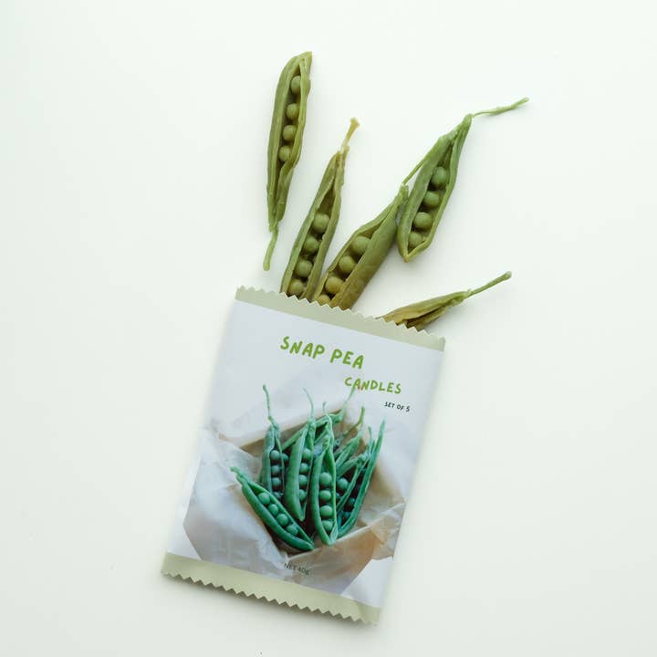 Snap peas Beeswax Birthday Candles set f 5 for wholesale by Hormscent