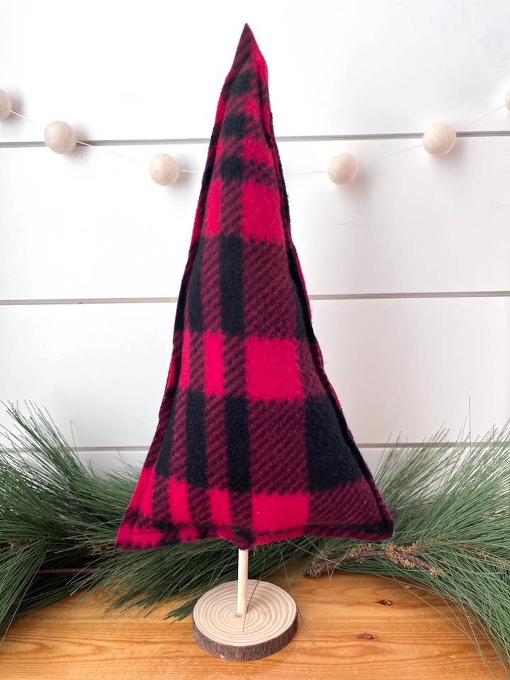 3 pack/ Red Fleece Plaid Christmas Tree Set for wholesale by Kate + Em