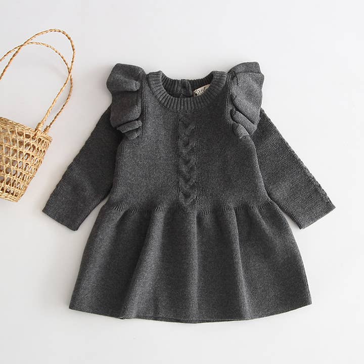 Fennco Styles - Wholesale Dress – Baby - Ruffle Knit Cotton Baby Girl Dress6