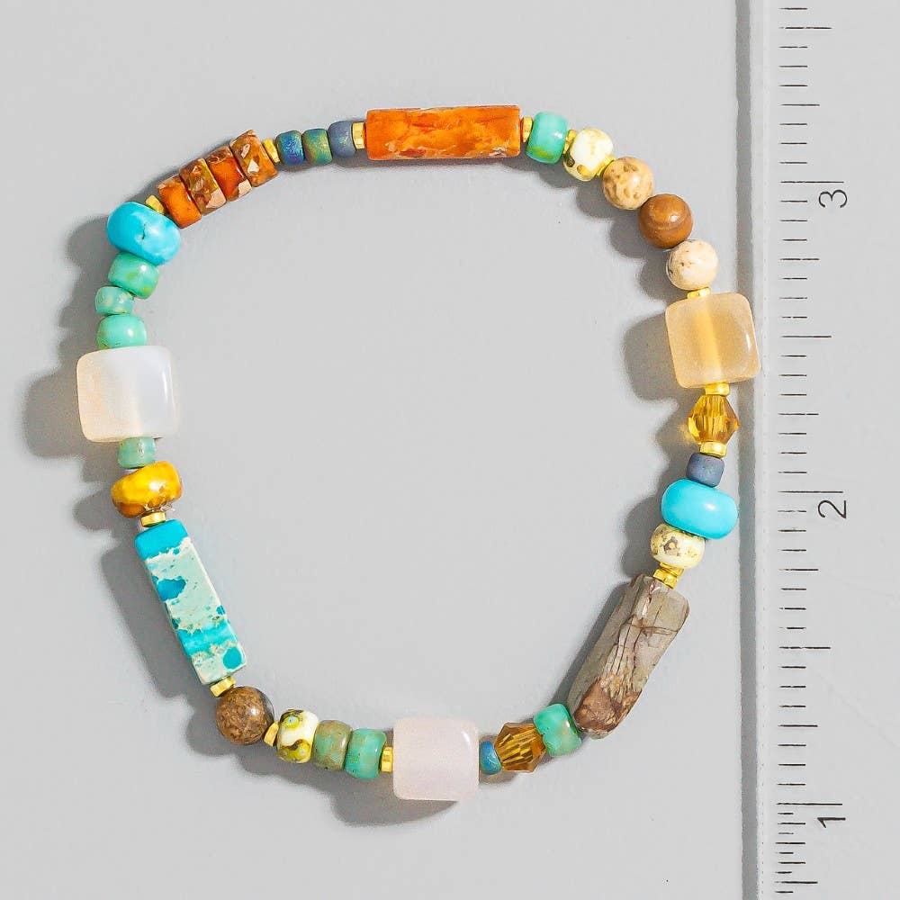 MU Multi Color Mixed Beads Stretch Bracelet for wholesale on Faire2