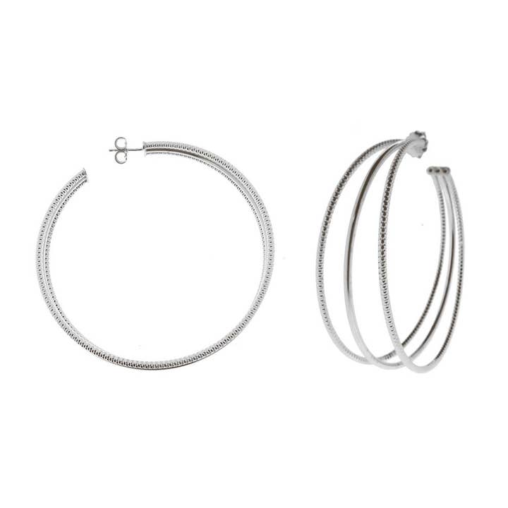 Oorbellen van glad gerhodineerd, gerhodineerd zilver voor wholesale door ORUS BIJOUX