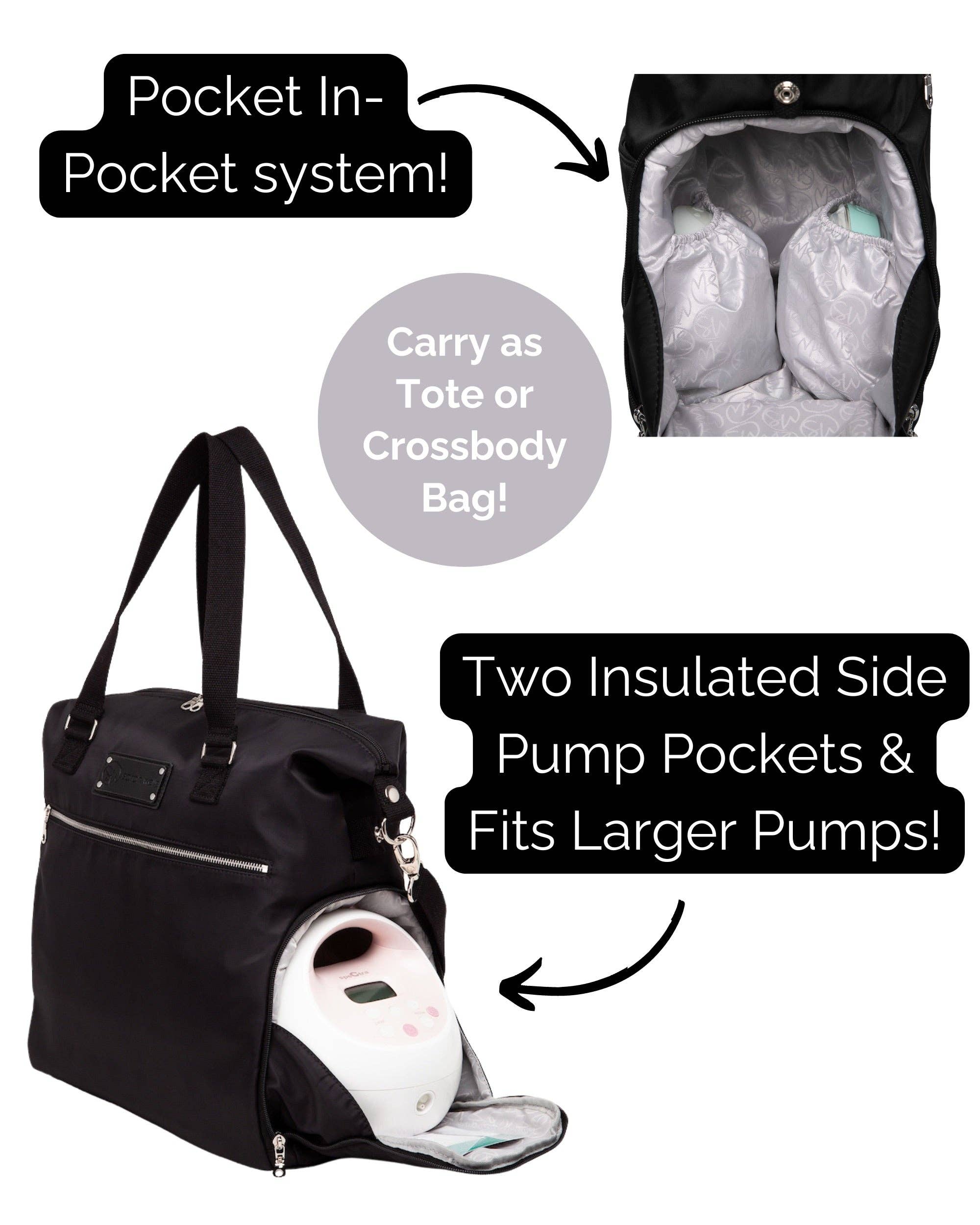 Sarah Wells Bags - Wholesale Tote Bag - Women's - Sarah Wells Lizzy Breast Pump Tote with Insulated Pocket7