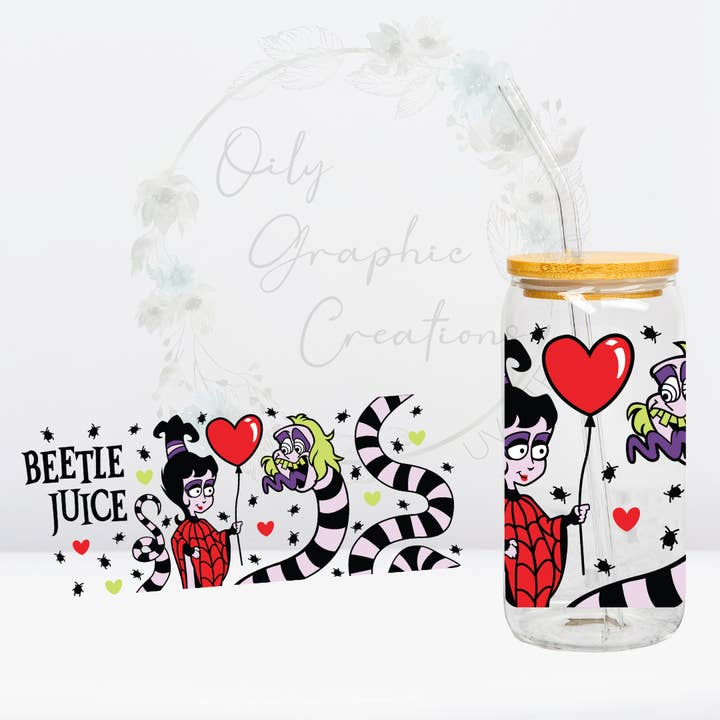 Enveloppe UV DTF Cute Beetle Juce-16 oz pour la vente par Oily Graphic Creations