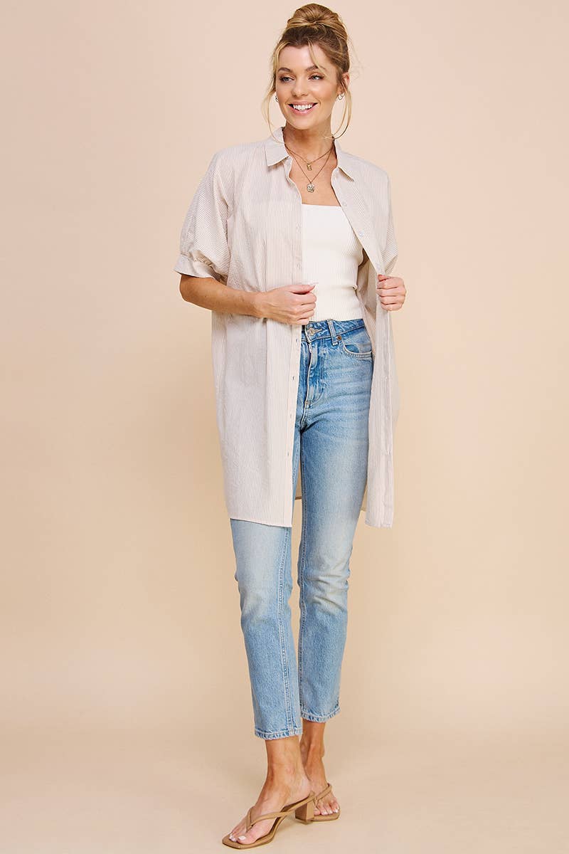 Allie Rose - Wholesale Dress - Women's - Cotton Blend Breezy Shirt Dress4